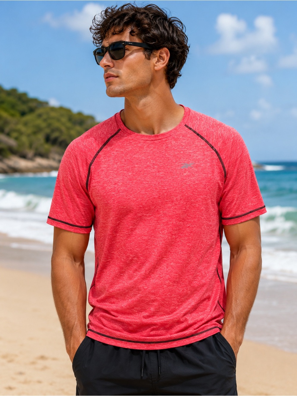 NWT Reebok Men’s Short Sleeve Swim Shirt